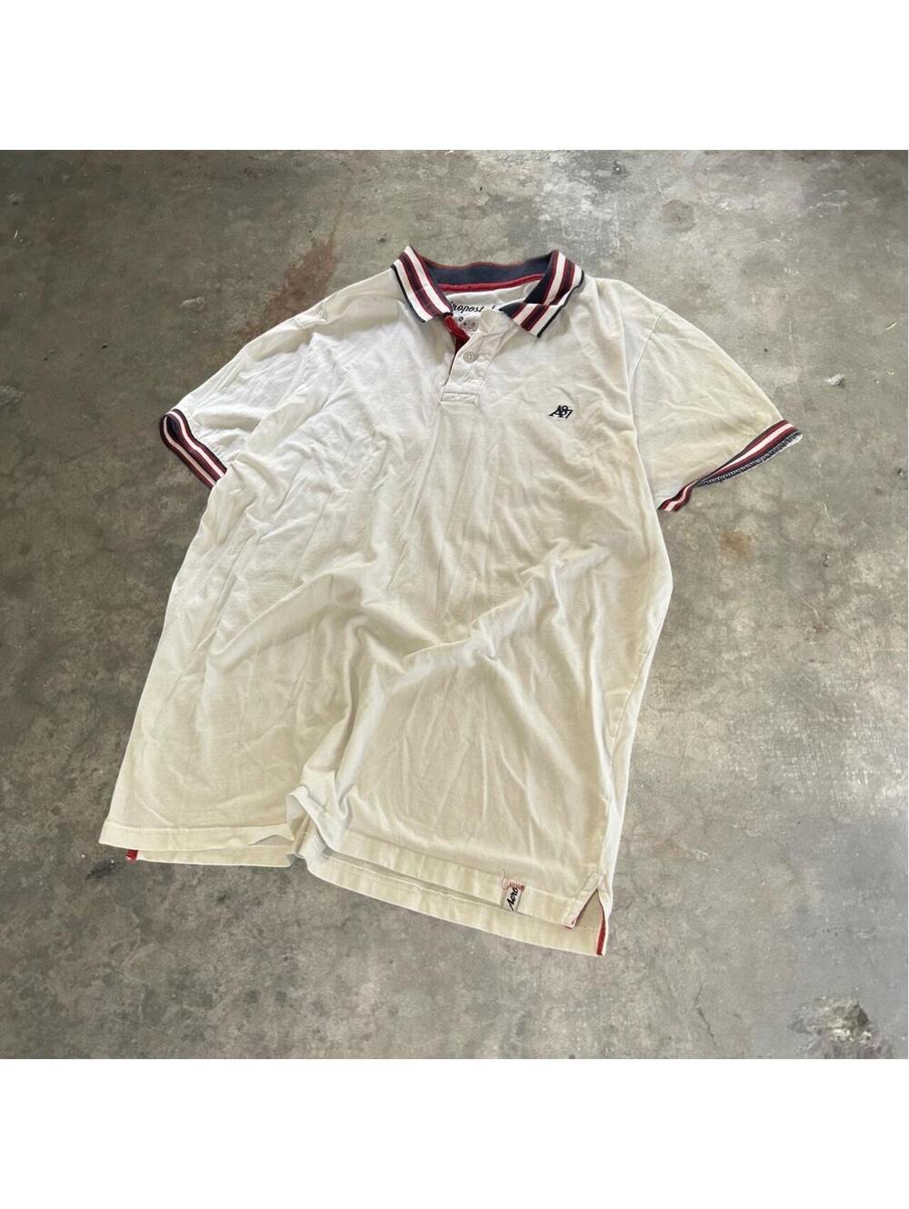 Y2K Skater Aeropostale White Polo Shirt